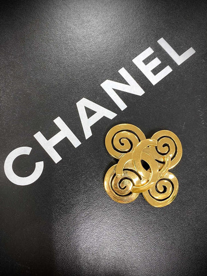 CHANEL シャネル ヴィンテージ ココマーク ゴールド メタル ブローチ 管理番号：1316