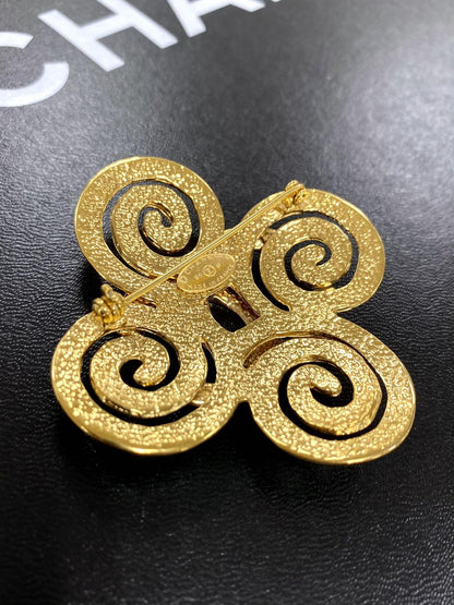 CHANEL シャネル ヴィンテージ ココマーク ゴールド メタル ブローチ 管理番号：1316