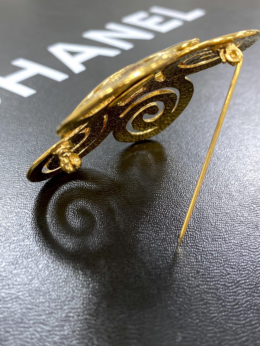 CHANEL シャネル ヴィンテージ ココマーク ゴールド メタル ブローチ 管理番号：1316