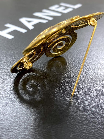 CHANEL シャネル ヴィンテージ ココマーク ゴールド メタル ブローチ 管理番号：1316