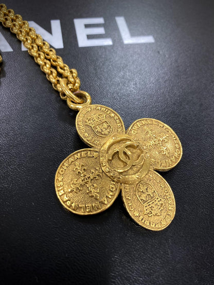 CHANEL Vintage Coco Mark Logo Necklace Control Number: 1326