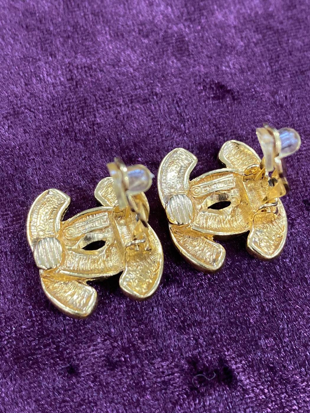 CHANEL シャネル ヴィンテージ ココマーク ミニマトラッセ イヤリング 管理番号：1462