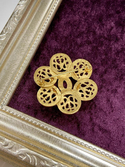 CHANEL シャネル ヴィンテージ フラワーモチーフココマークブローチ 管理番号：1483