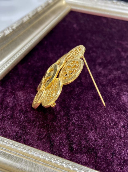 CHANEL シャネル ヴィンテージ フラワーモチーフココマークブローチ 管理番号：1483