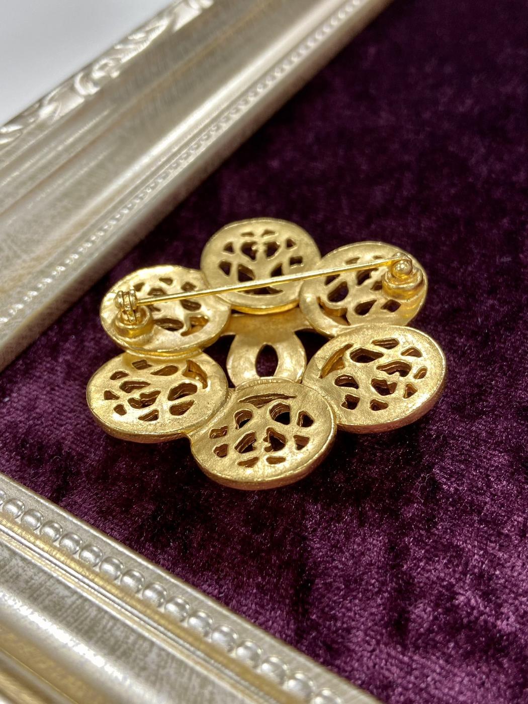 CHANEL シャネル ヴィンテージ フラワーモチーフココマークブローチ 管理番号：1483