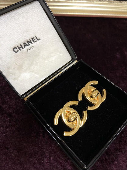 CHANEL シャネル ヴィンテージ サリー ゴールド イヤリング 管理番号：1490