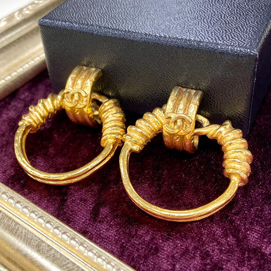CHANEL シャネル ヴィンテージ フープ イヤリング 管理番号：1497