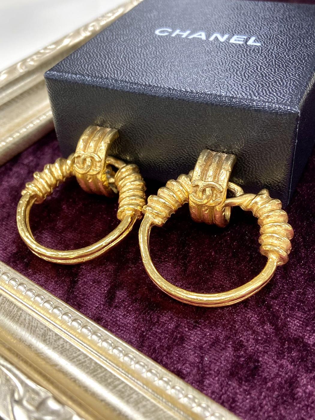 CHANEL シャネル ヴィンテージ フープ イヤリング 管理番号：1497