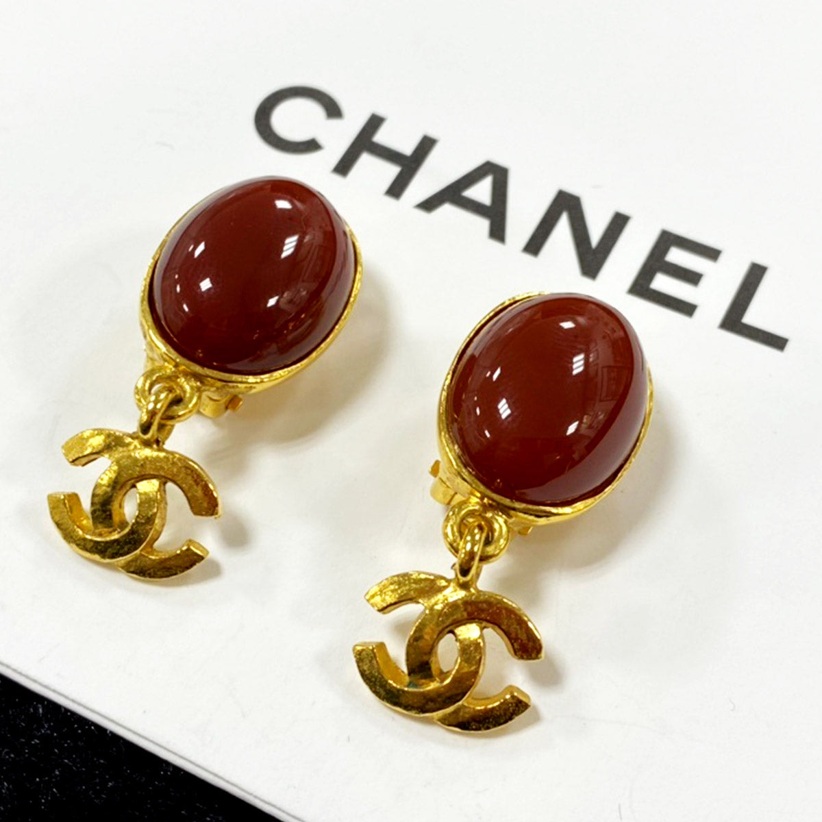 CHANEL シャネル ココマーク カラーストーンイヤリング 管理番号：1602★