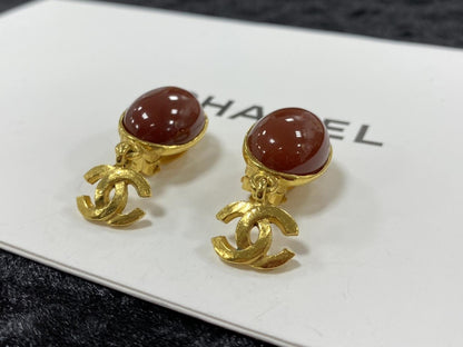 CHANEL シャネル ココマーク カラーストーンイヤリング 管理番号：1602★