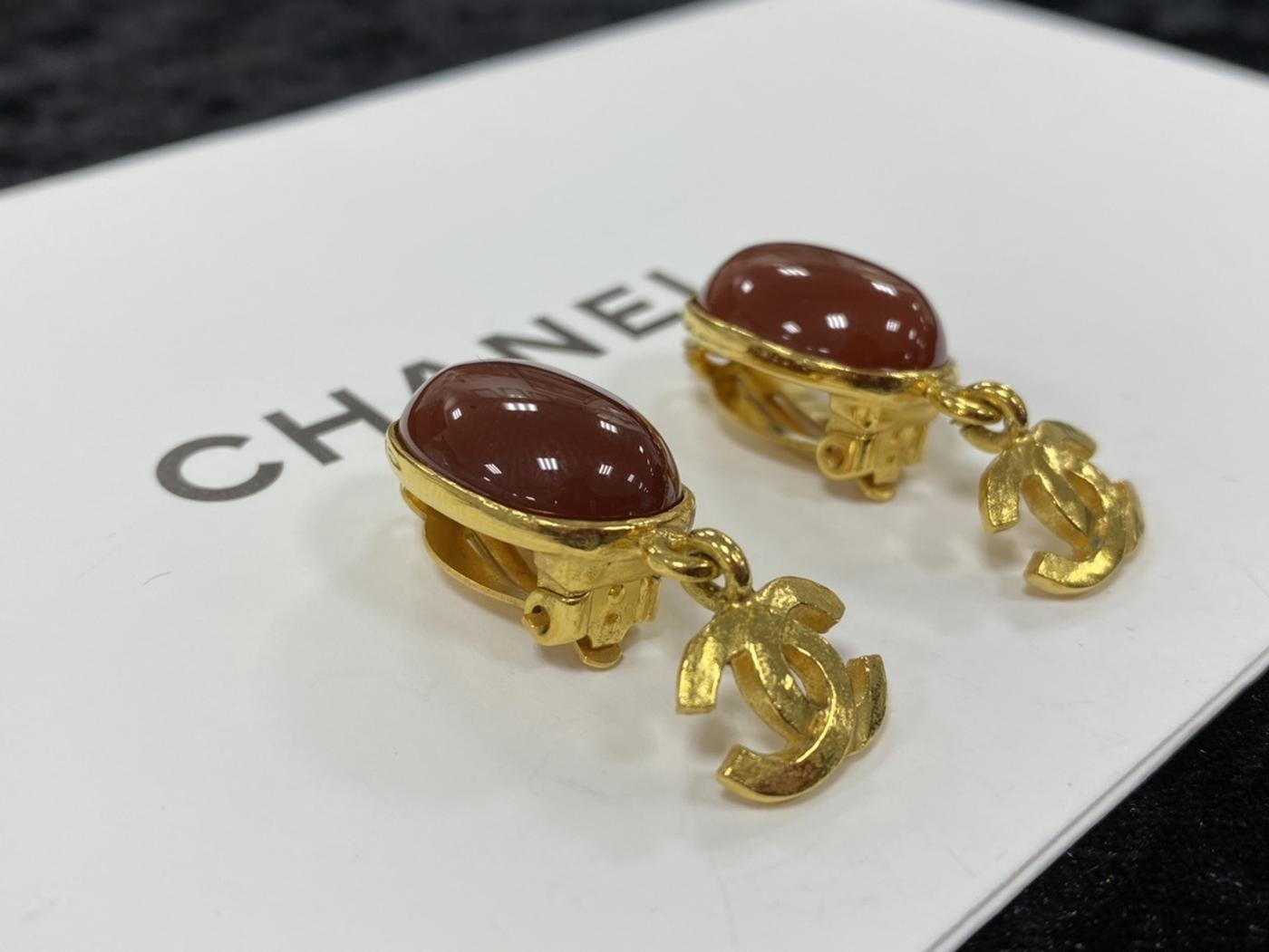 CHANEL シャネル ココマーク カラーストーンイヤリング 管理番号：1602★