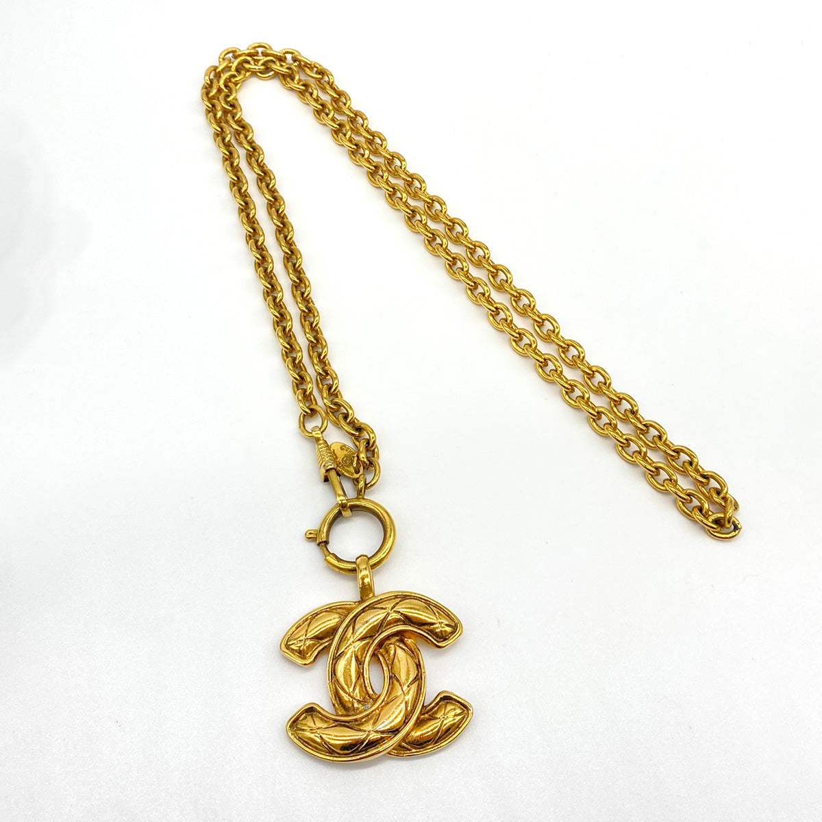 CHANEL Vintage Matelasse Coco Mark Pendant Reference Number: 2377