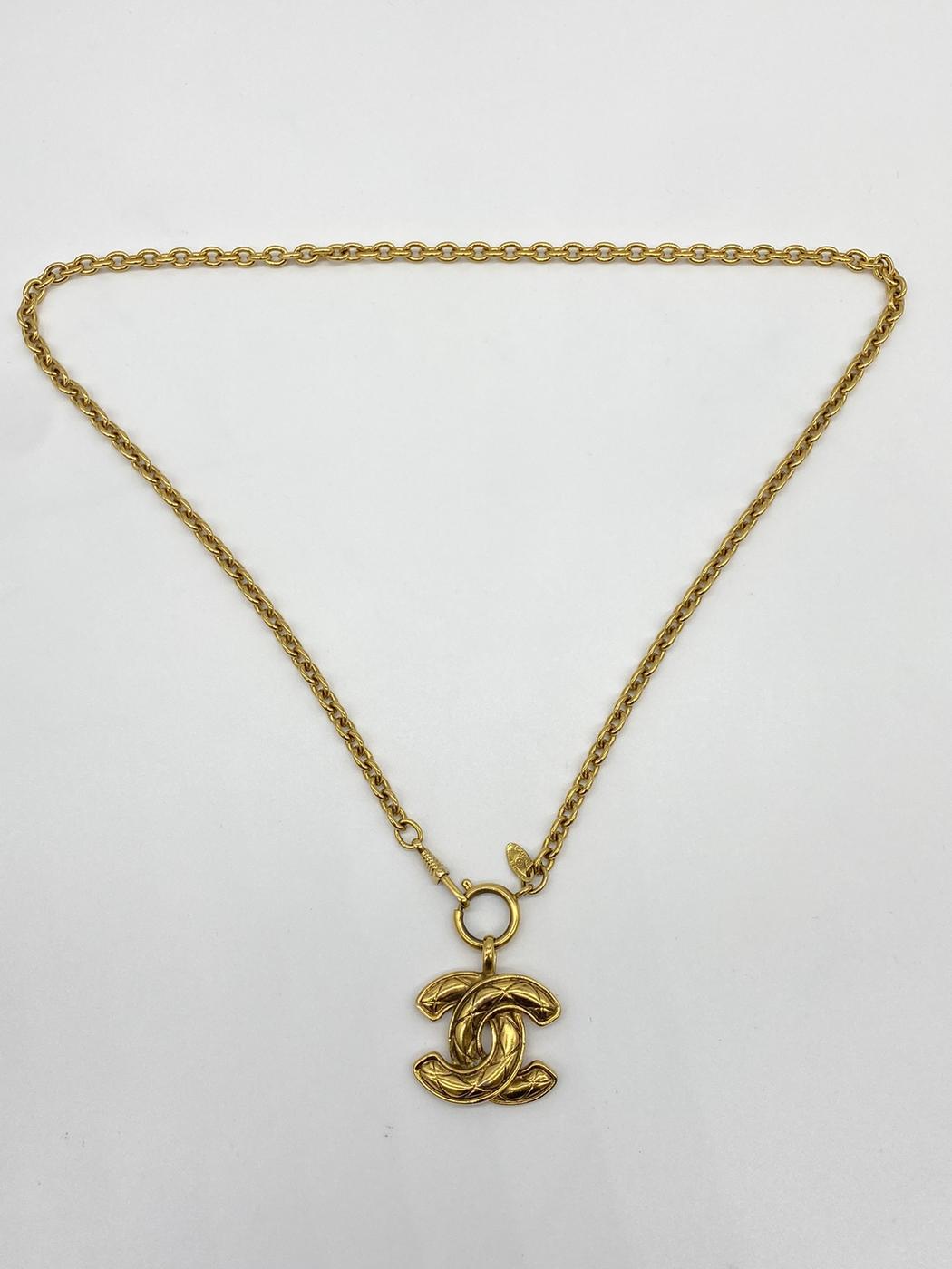 CHANEL Vintage Matelasse Coco Mark Pendant Reference Number: 2377