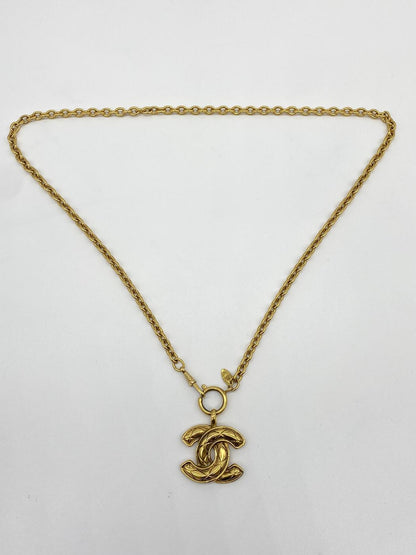 CHANEL Vintage Matelasse Coco Mark Pendant Reference Number: 2377
