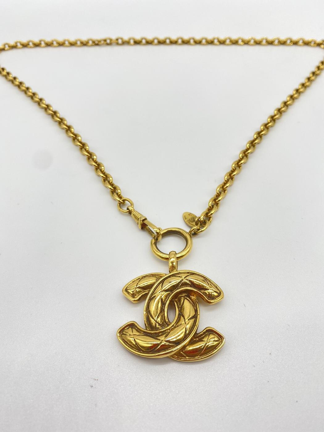 CHANEL Vintage Matelasse Coco Mark Pendant Reference Number: 2377