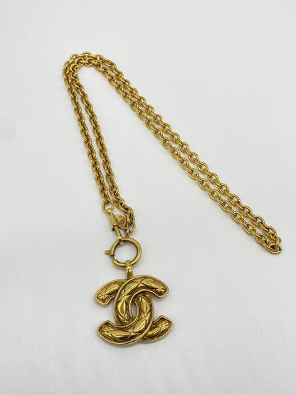 CHANEL Vintage Matelasse Coco Mark Pendant Reference Number: 2377
