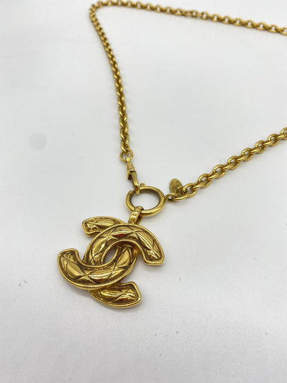 CHANEL Vintage Matelasse Coco Mark Pendant Reference Number: 2377