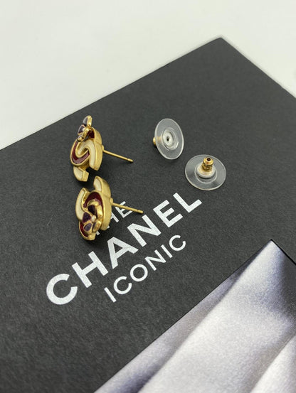 香奈儿 (CHANEL) 耳环（双耳）CC Coco Mark 山茶花金色红色多花米色 参考编号：3548