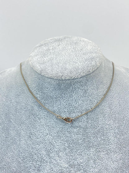 CHANEL Coco Mark Teardrop Necklace A43326, Silver and White, Lamé, Reference Number: 5266