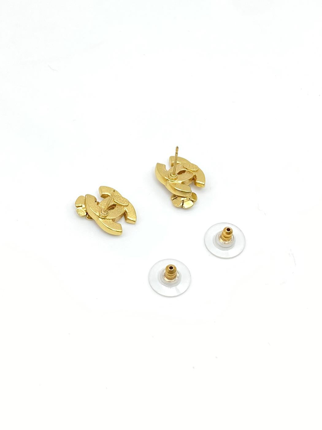 香奈儿耳环，Coco标志，花朵，山茶花，绿色，橙色，03P A，配饰，控制编号：7533