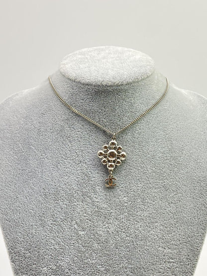 CHANEL Coco Mark Rhinestone Necklace Pendant Flower Rhinestone Necklace Reference Number: 7722