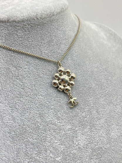 CHANEL Coco Mark Rhinestone Necklace Pendant Flower Rhinestone Necklace Reference Number: 7722