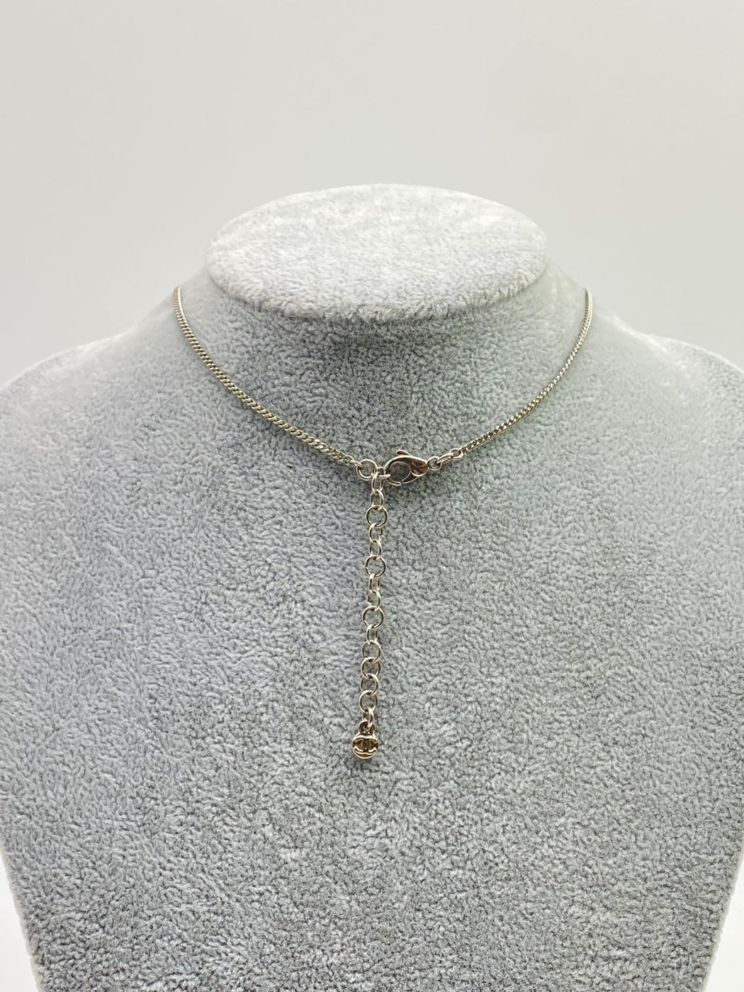 CHANEL Coco Mark Rhinestone Necklace Pendant Flower Rhinestone Necklace Reference Number: 7722