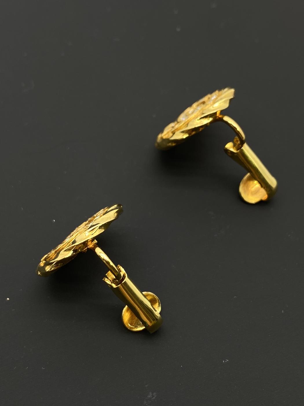 CHANEL シャネル ラインストーン ロゴイヤリング 金 ココマーク ヴィンテージ イヤリング レア 管理番号：7843