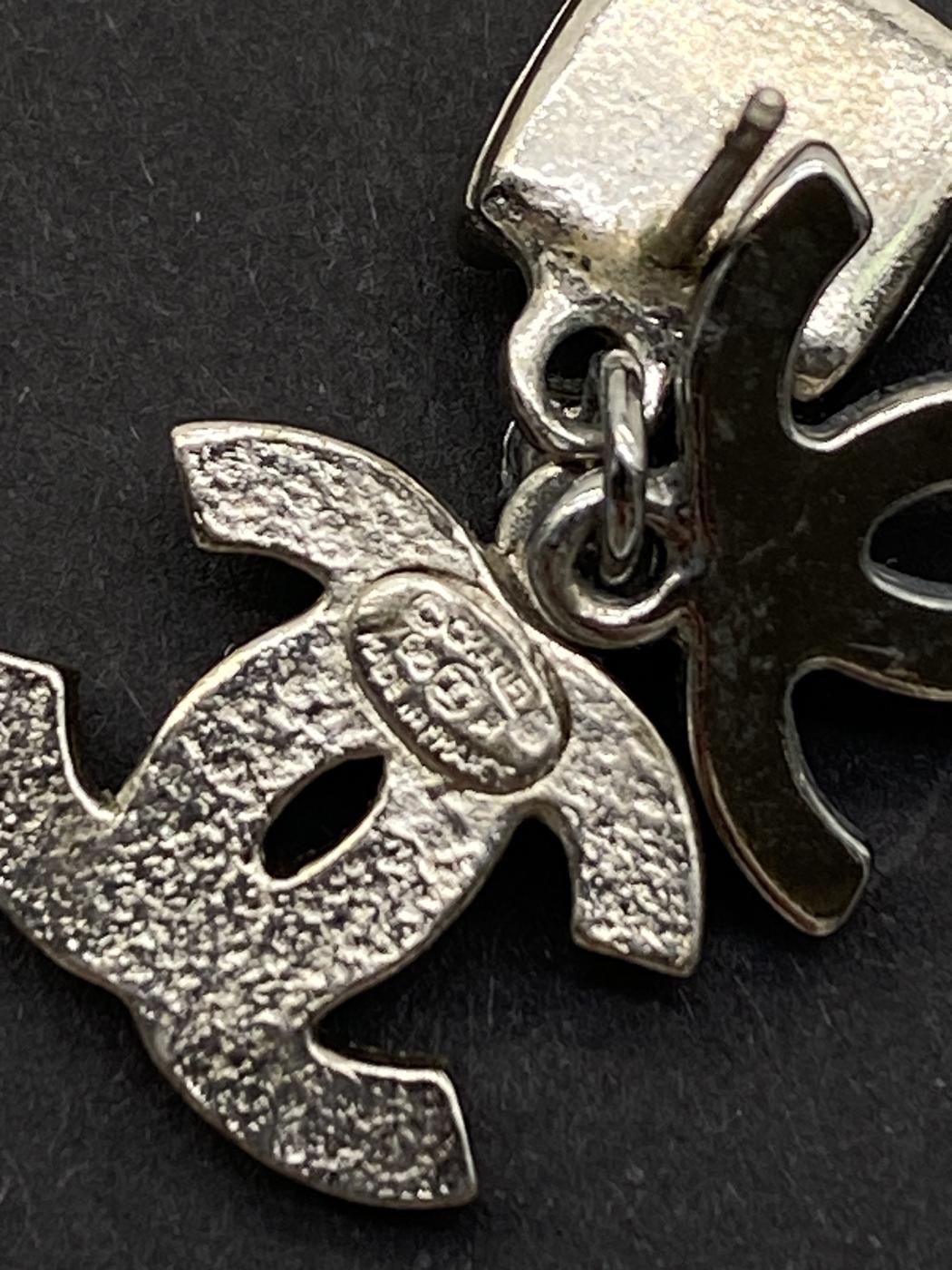 シャネル CHANEL ピアス  ココマーク  ラインストーン ビジュー  シルバー 16P 管理番号：8207