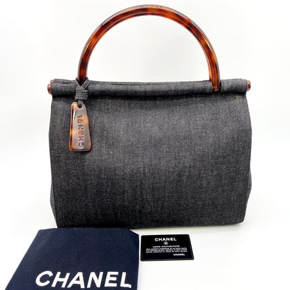 香奈儿 (CHANEL) 牛仔布玳瑁纹手提包 Coco 标志控制编号：8475