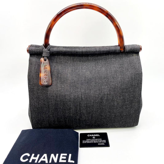 CHANEL シャネル ハンドバッグ デニム べっ甲 ココマーク  管理番号：8475