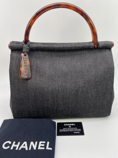 香奈儿 (CHANEL) 牛仔布玳瑁纹手提包 Coco 标志控制编号：8475