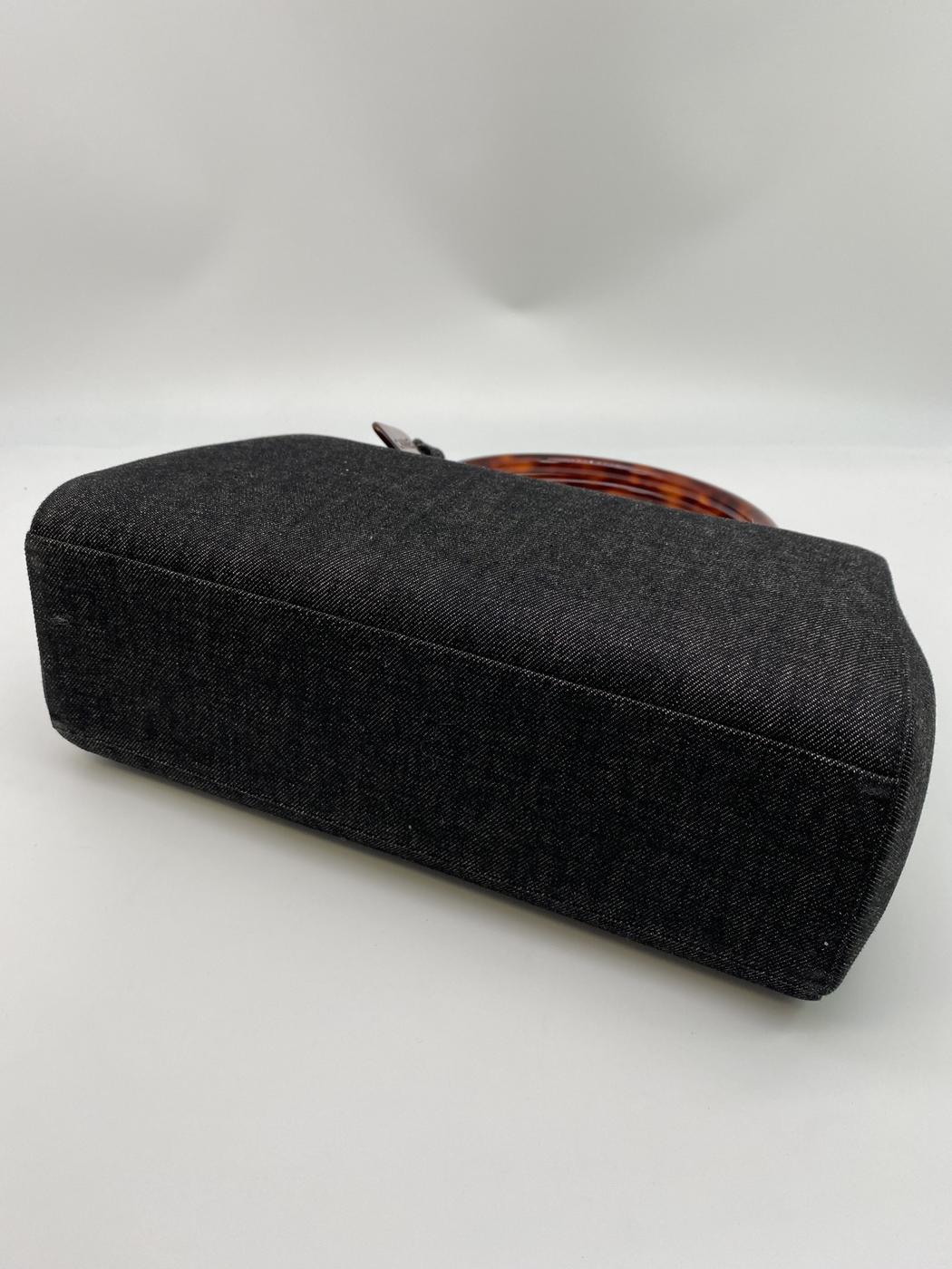 香奈儿 (CHANEL) 牛仔布玳瑁纹手提包 Coco 标志控制编号：8475