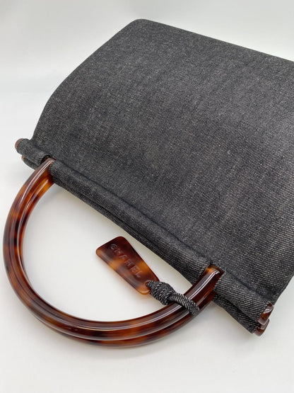 香奈儿 (CHANEL) 牛仔布玳瑁纹手提包 Coco 标志控制编号：8475