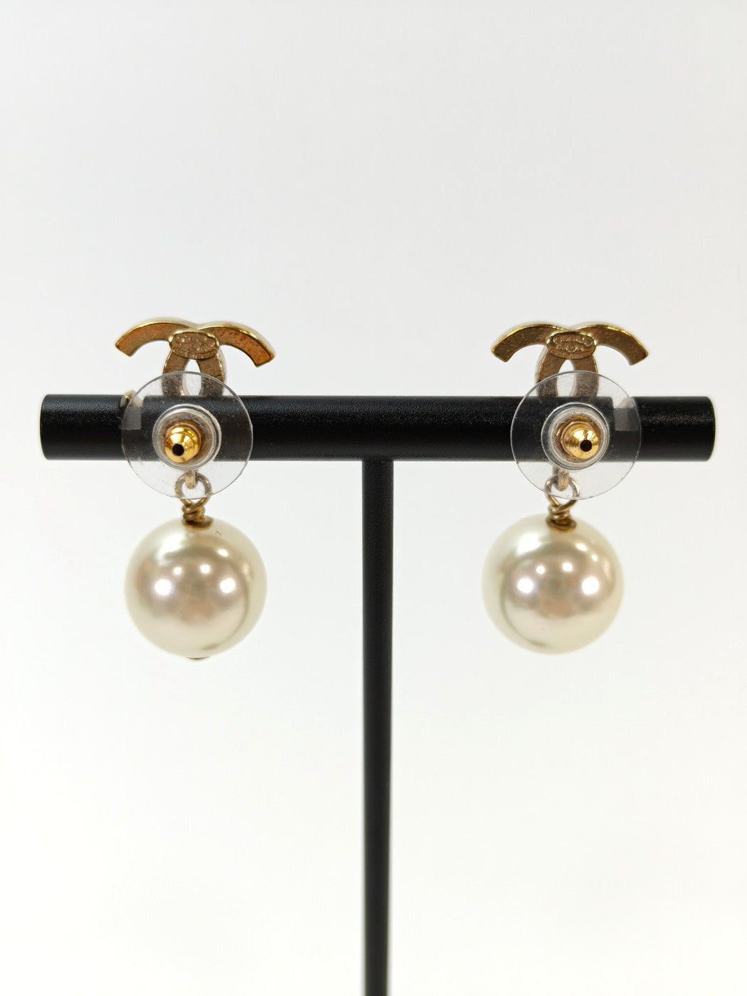 CHANEL シャネル ココマーク パール ピアス ブラック 管理番号：8614