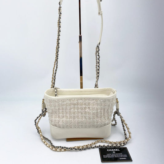 シャネル ガブリエル・ドゥ・スモールホーボーバッグ ショルダーバッグ ツイード ホワイト CHANEL A91810 管理番号：8803