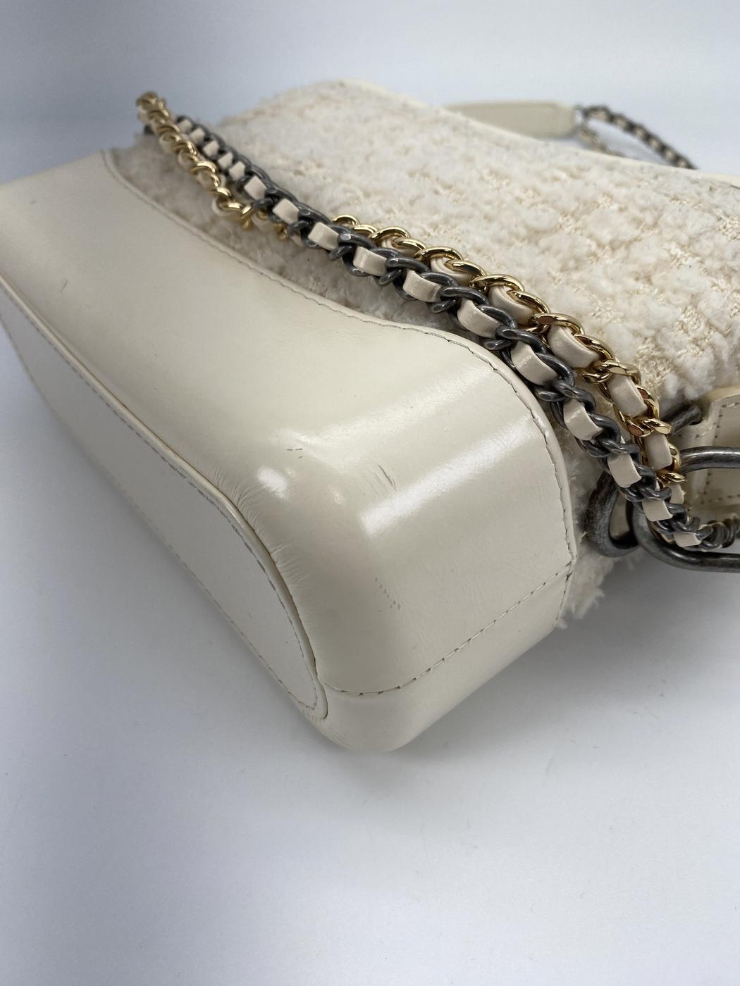 シャネル ガブリエル・ドゥ・スモールホーボーバッグ ショルダーバッグ ツイード ホワイト CHANEL A91810 管理番号：8803