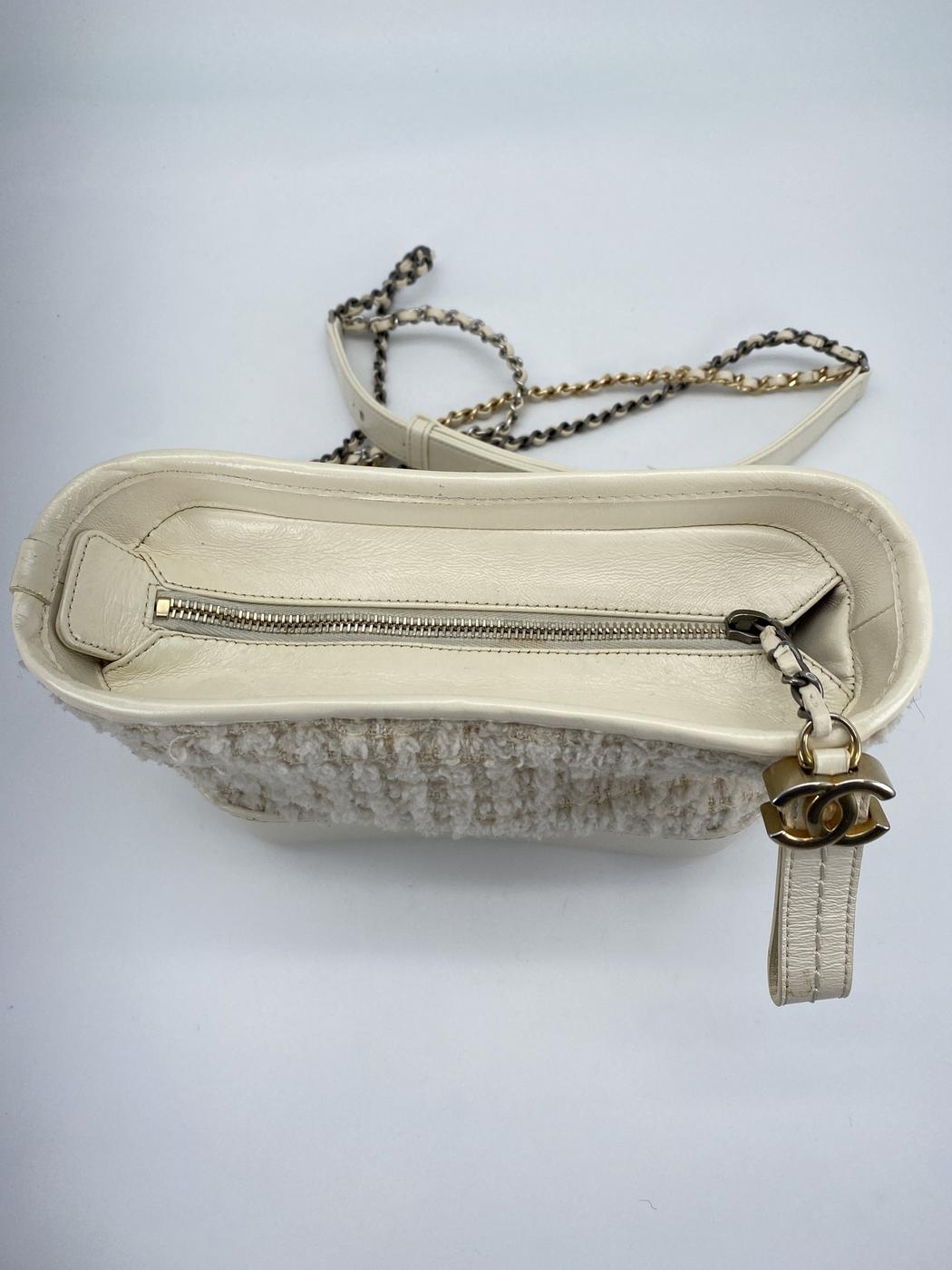 シャネル ガブリエル・ドゥ・スモールホーボーバッグ ショルダーバッグ ツイード ホワイト CHANEL A91810 管理番号：8803