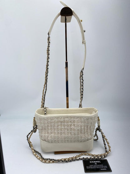 シャネル ガブリエル・ドゥ・スモールホーボーバッグ ショルダーバッグ ツイード ホワイト CHANEL A91810 管理番号：8803