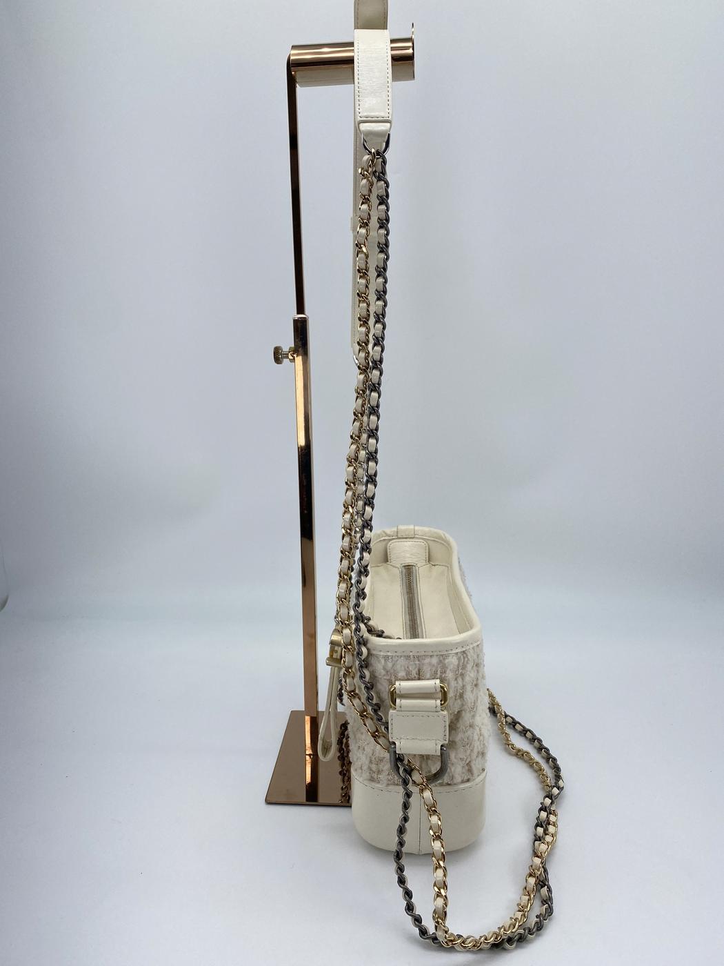 シャネル ガブリエル・ドゥ・スモールホーボーバッグ ショルダーバッグ ツイード ホワイト CHANEL A91810 管理番号：8803