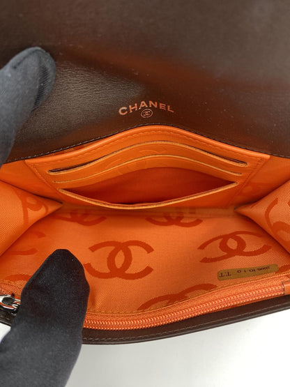 CHANEL シャネル カンボン 2つ折り財布 ブラウン 茶色 レディース 管理番号：8875