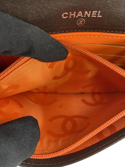 CHANEL シャネル カンボン 2つ折り財布 ブラウン 茶色 レディース 管理番号：8875