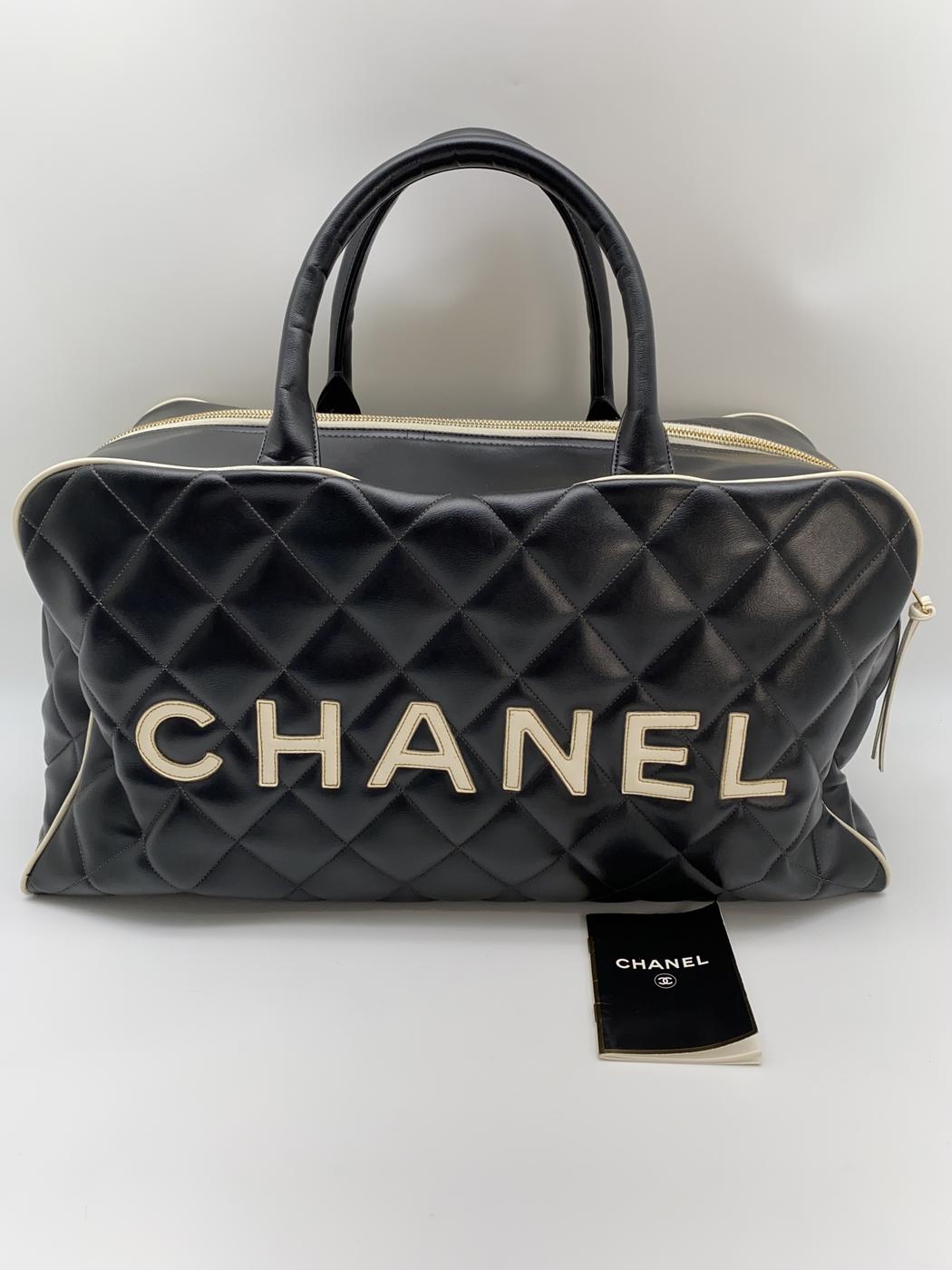 CHANEL シャネル スポーツライン マトラッセ ボストン バッグ レザー 黒 A05943 管理番号：8905