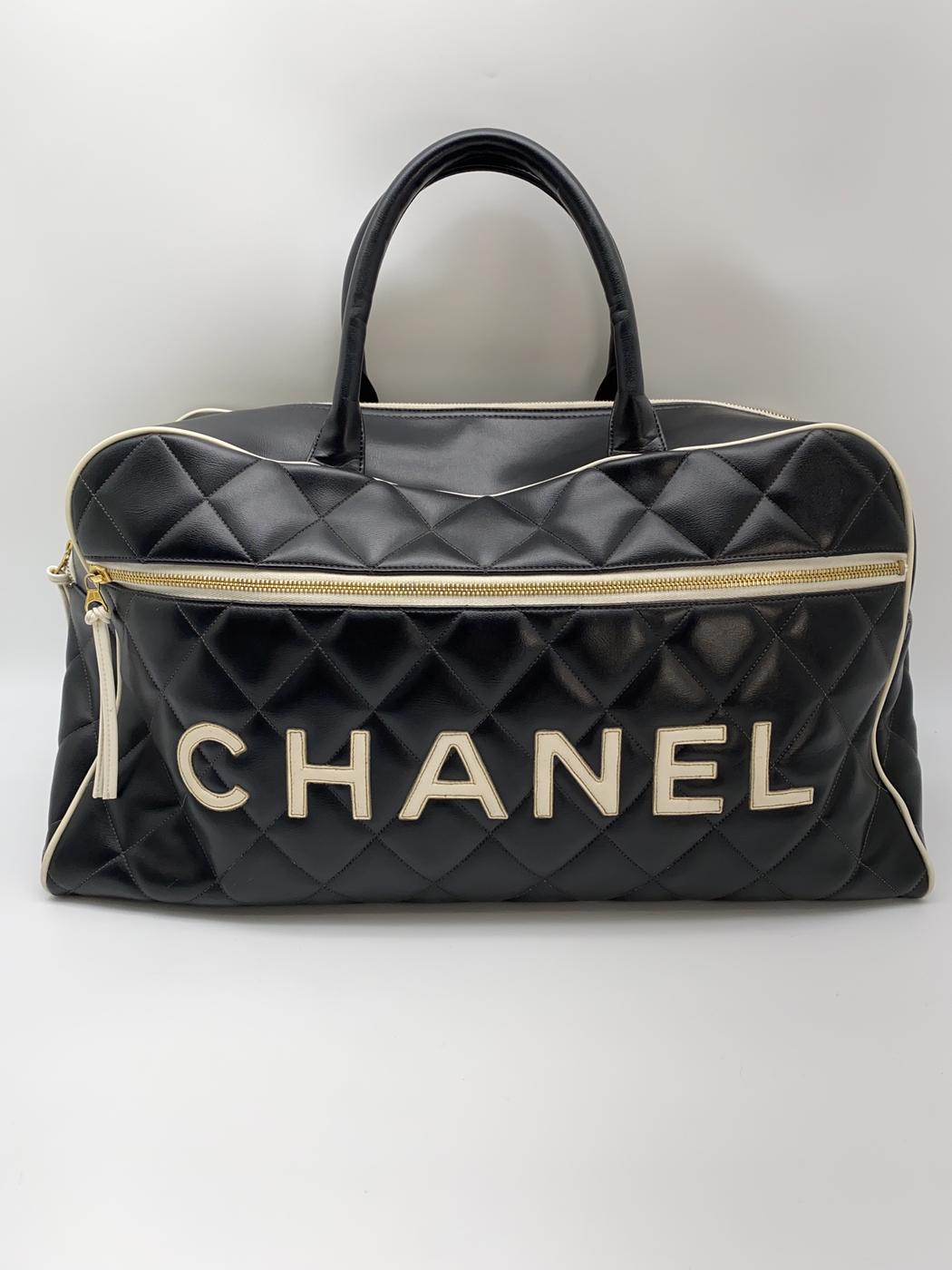 CHANEL シャネル スポーツライン マトラッセ ボストン バッグ レザー