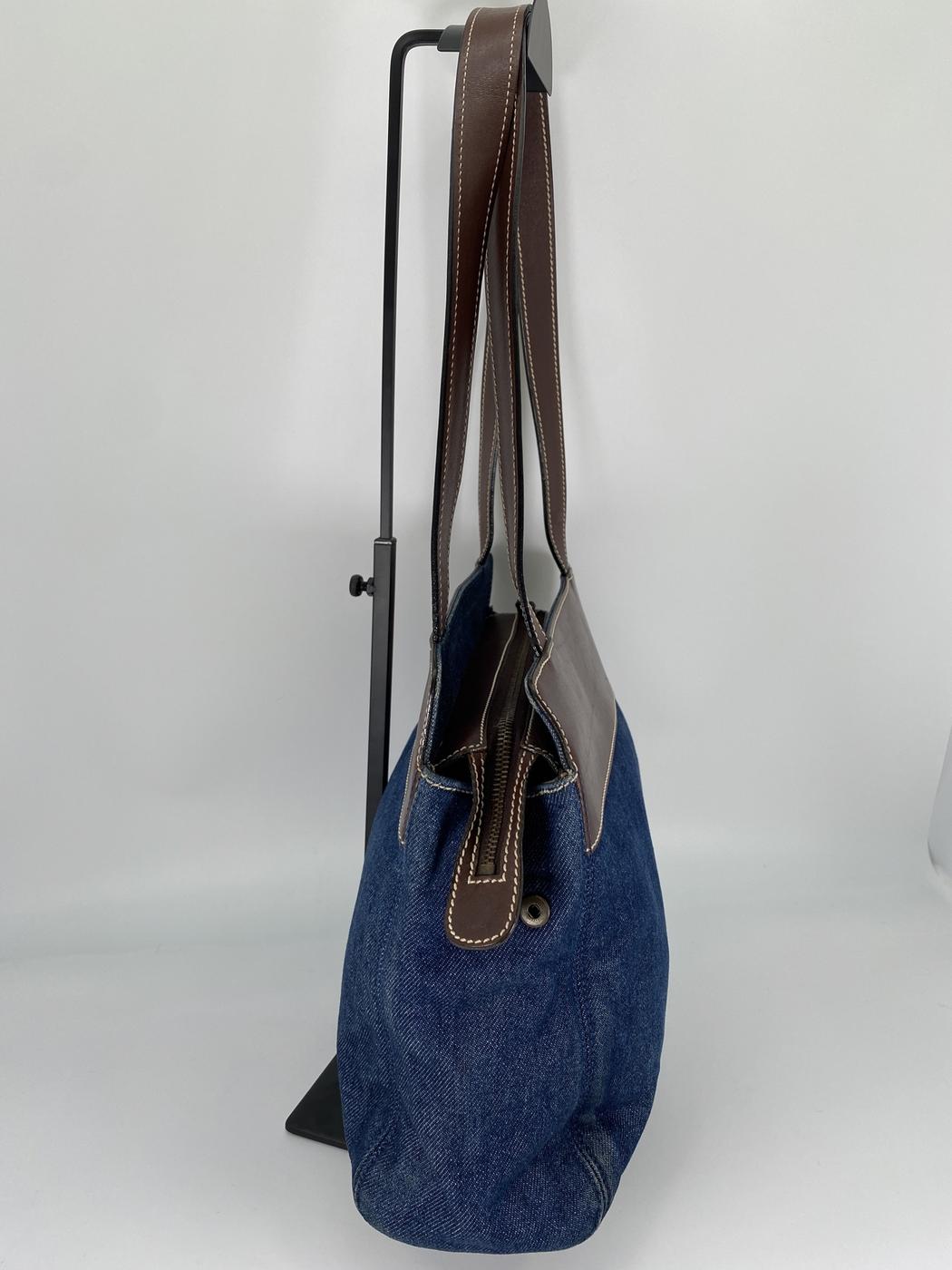 CHANEL シャネル デニム トートバッグ ブルー レザー 2000年製 シール、カード有 管理番号：9027