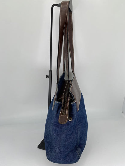 CHANEL シャネル デニム トートバッグ ブルー レザー 2000年製 シール、カード有 管理番号：9027