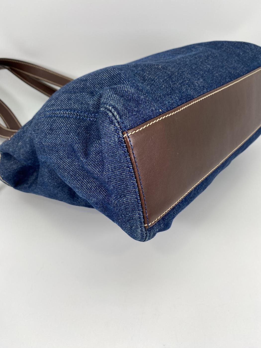 CHANEL シャネル デニム トートバッグ ブルー レザー 2000年製 シール、カード有 管理番号：9027