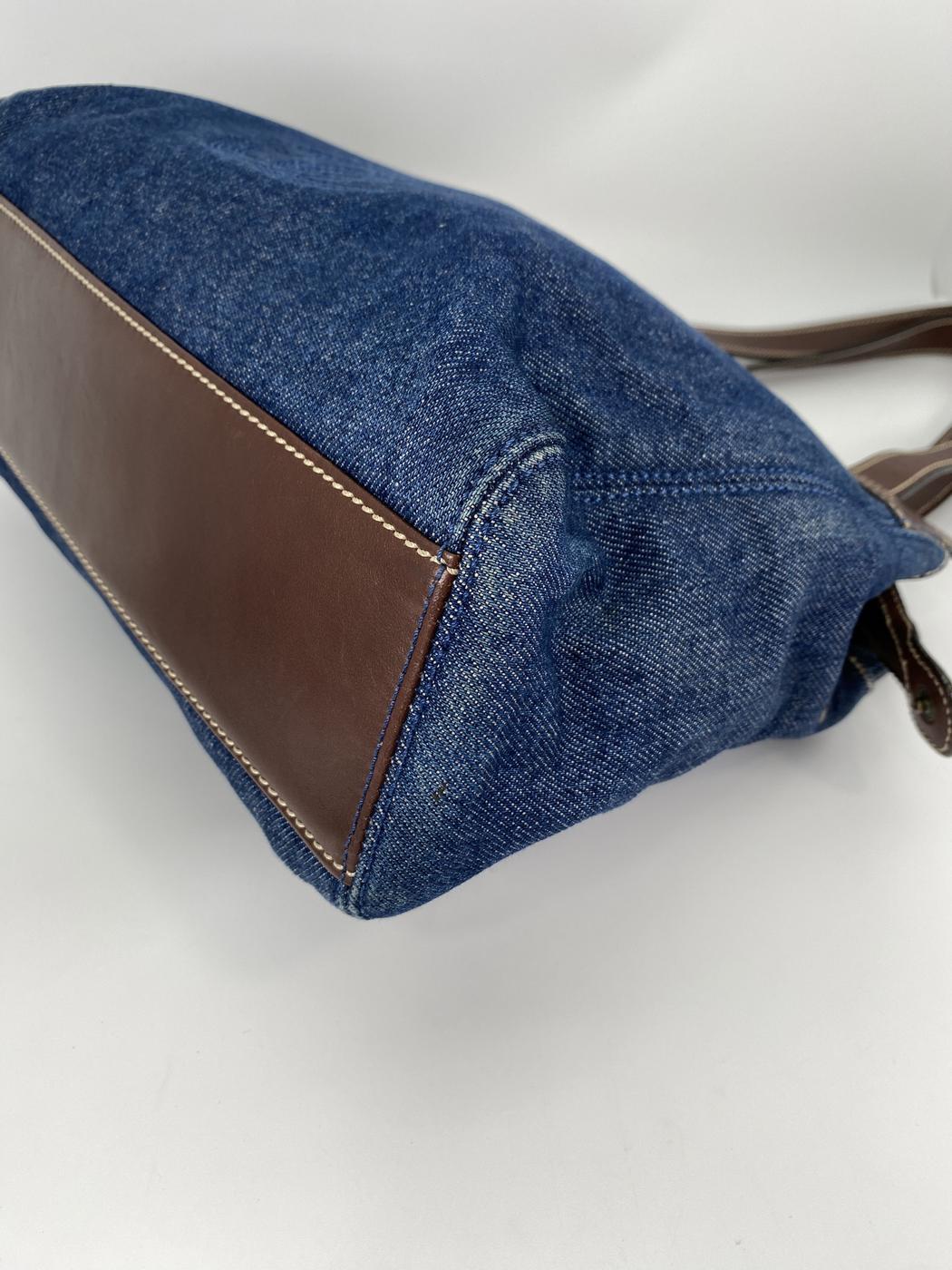 CHANEL シャネル デニム トートバッグ ブルー レザー 2000年製 シール、カード有 管理番号：9027