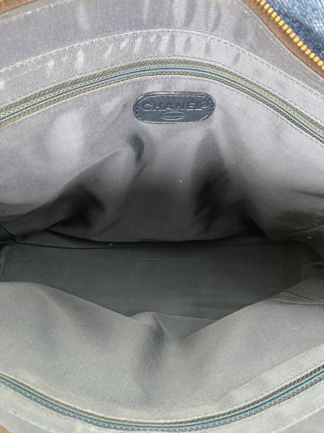 CHANEL シャネル デニム トートバッグ ブルー レザー 2000年製 シール、カード有 管理番号：9027
