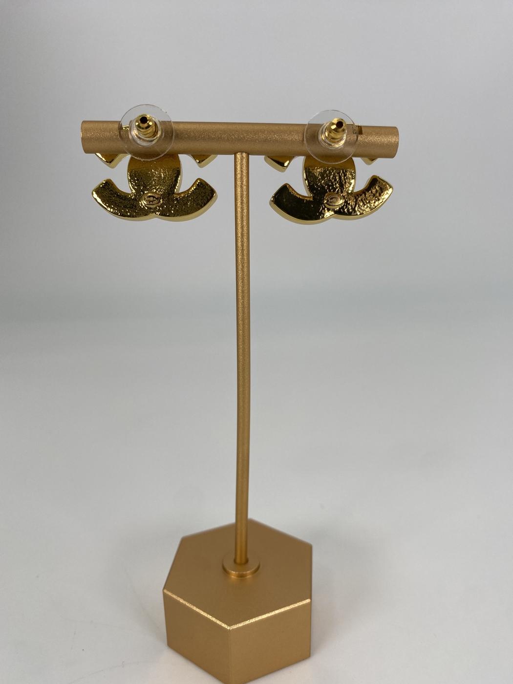 CHANEL Coco Mark Earrings A24A Women's Plastic Gold Clear Star 2024 Item Number: 9037